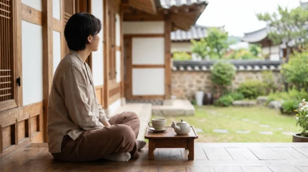 Traditional Hanok Stay Morning Tea Travel Photo