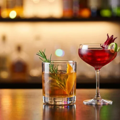 Non Alcoholic Botanical Cocktail Drink Bar Photo