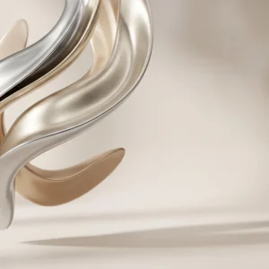 Silver Gold Glass Ribbon Luxury Background
