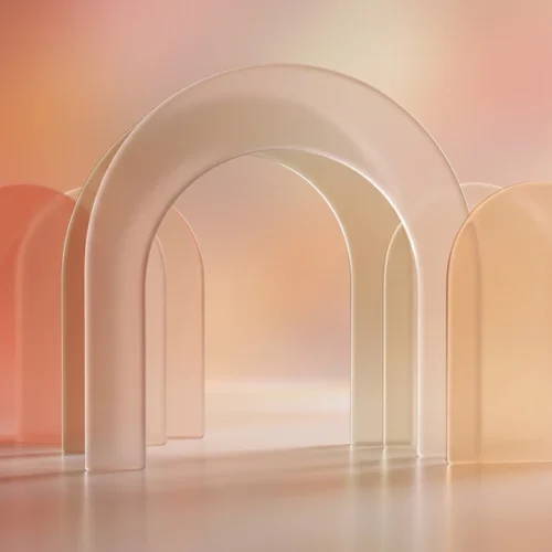 Pastel Peach 3D Arch Abstract Background