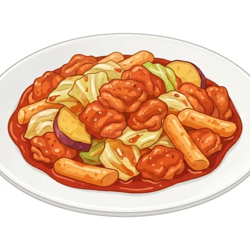 Dakgalbi Korean Food Illustration