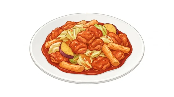 Dakgalbi Korean Food Illustration