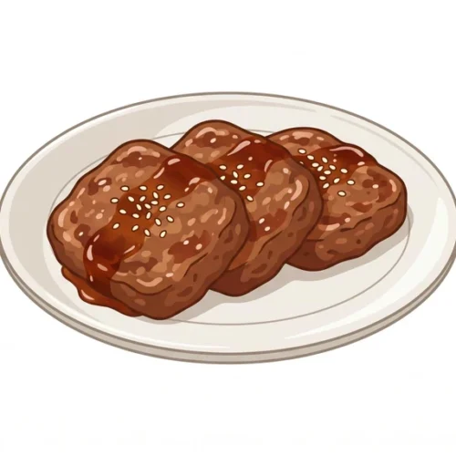 Tteokgalbi Korean Food Illustration