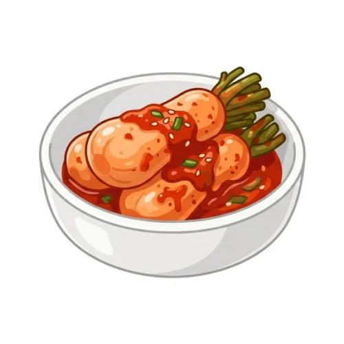 Chonggak Kimchi Korean Food Illustration