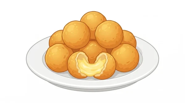 Korean Cheese Balls Korean Food Illustration