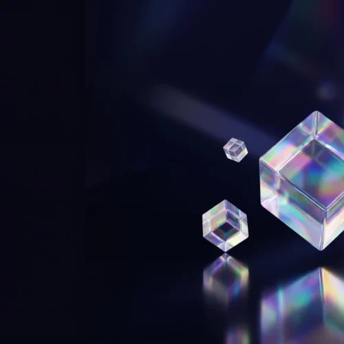 Holographic Cube Reflection 3D Tech Background