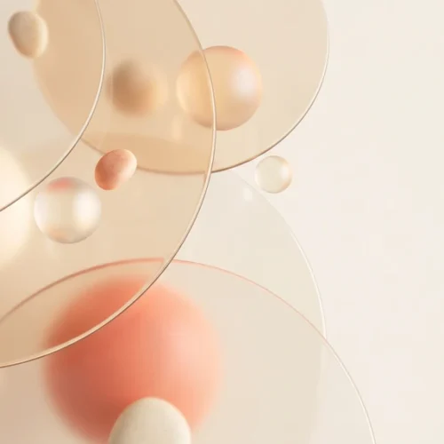 Beige Peach 3D Sphere Minimal Background