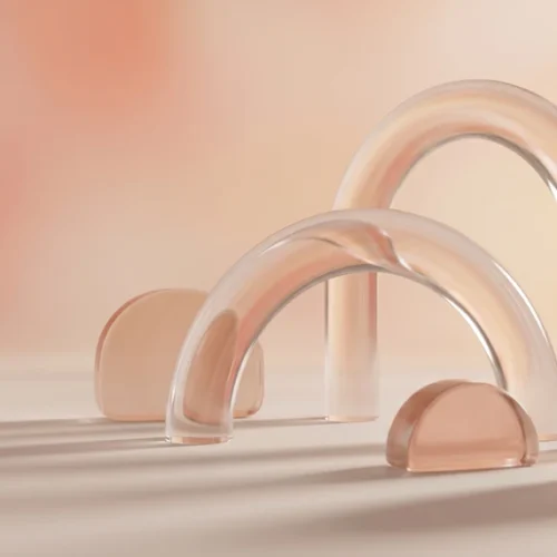 Beige Peach Minimal 3D Arch Background