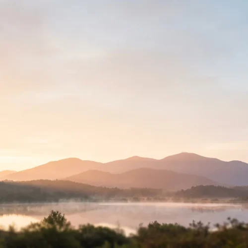 Soft Dawn Mountain Background