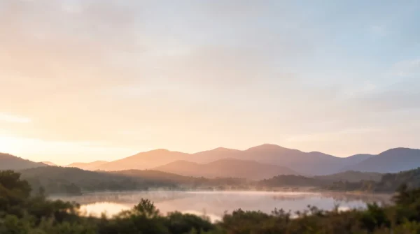 Soft Dawn Mountain Background