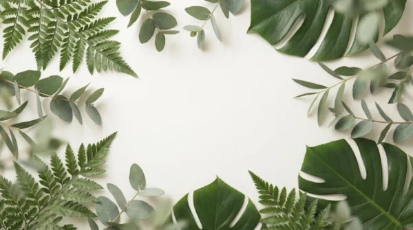 Botanical Foliage Background with Copy Space