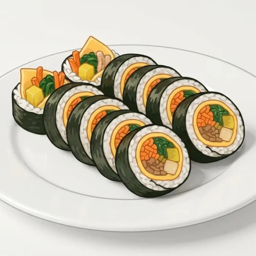 Cheese Gimbap Korean Food Illustration Cheese Gimbap Korean Food Illustration