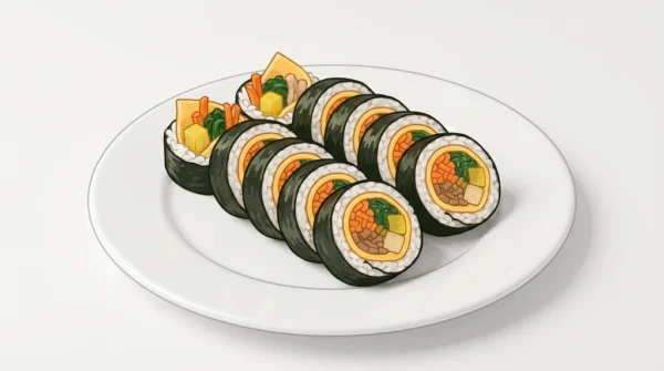 Cheese Gimbap Korean Food Illustration Cheese Gimbap Korean Food Illustration
