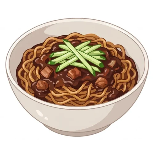 Jjajang Ramyeon Korean Food Illustration Jjajang Ramyeon Korean Food Illustration