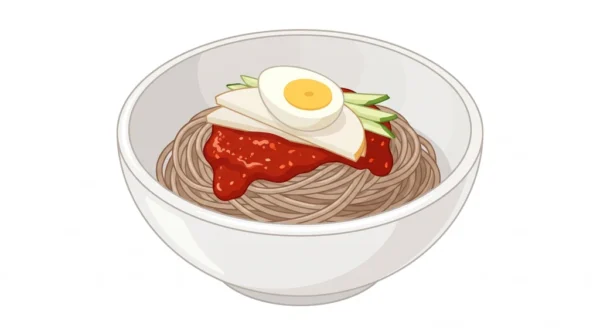 Bibim Naengmyeon Korean Food Illustration Bibim Naengmyeon Korean Food Illustration