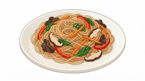 Japchae Korean Food Illustration