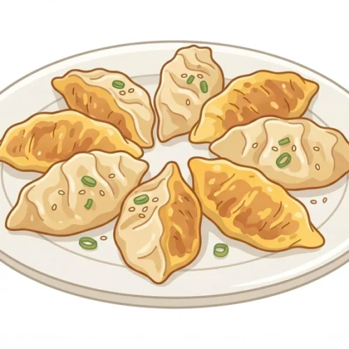 Gun Mandu Korean Food Illustration