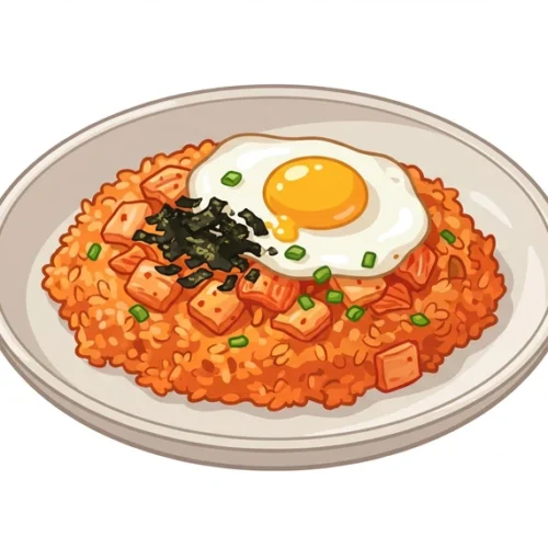Kimchi Fried Rice Korean Food Illustration