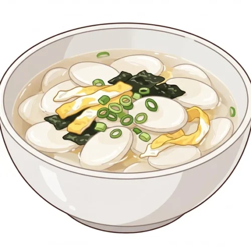 Tteokguk Korean Food Illustration