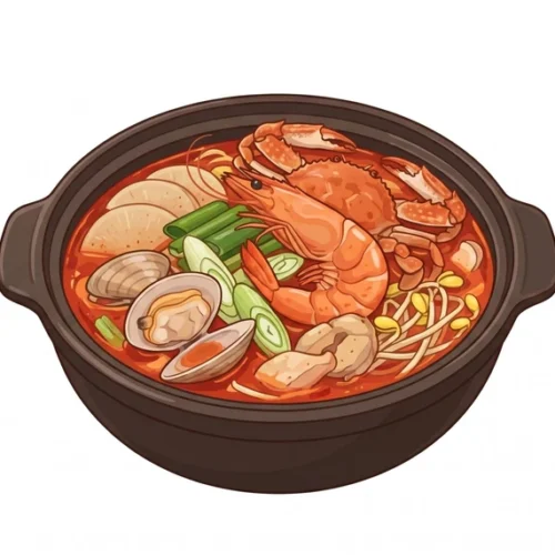 Haemul Tang Korean Food Illustration