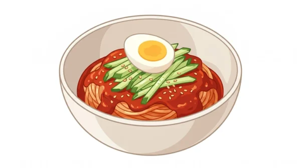 Bibim Guksu Korean Food Illustration Bibim Guksu Korean Food Illustration