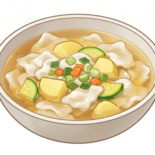Sujebi Korean Food Illustration
