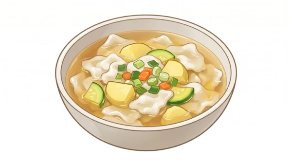 Sujebi Korean Food Illustration