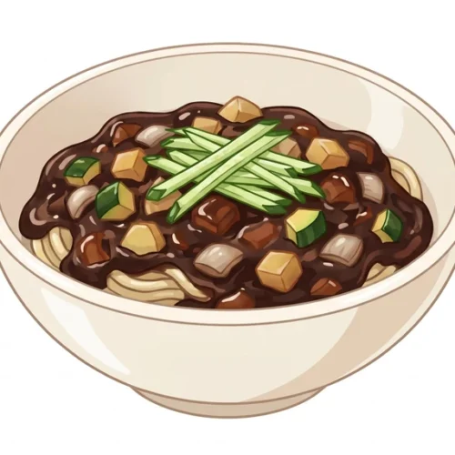 Jjajangmyeon Korean Food Illustration
