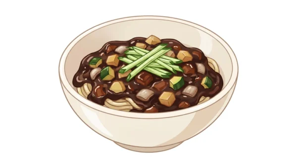 Jjajangmyeon Korean Food Illustration Jjajangmyeon Korean Food Illustration