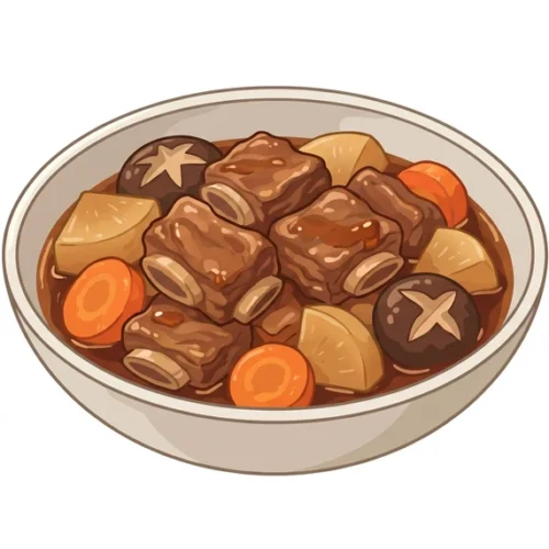 Galbi Jjim Korean Food Illustration