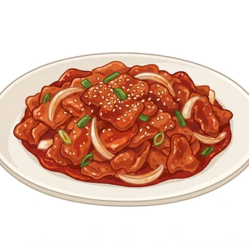 Jeyuk Bokkeum Korean Food Illustration