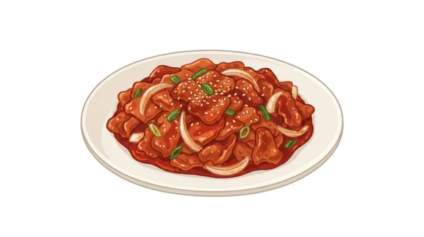 Jeyuk Bokkeum Korean Food Illustration