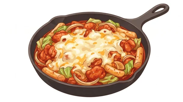 Cheese Dakgalbi Korean Food Illustration Cheese Dakgalbi Korean Food Illustration
