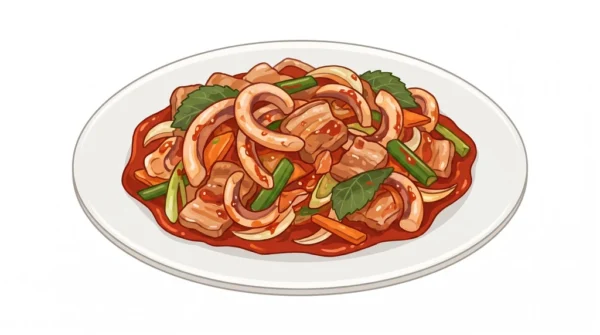Osam Bulgogi Korean Food Illustration Osam Bulgogi Korean Food Illustration