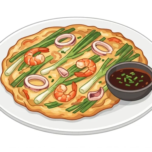 Haemul Pajeon Korean Food Illustration