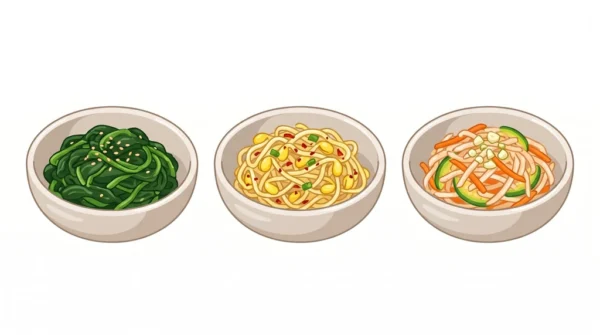 Namul Side Dishes Korean Food Illustration Namul Side Dishes Korean Food Illustration