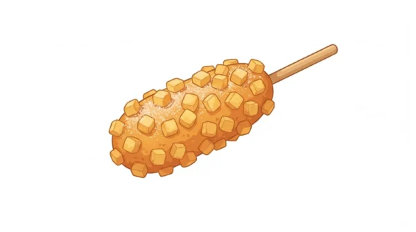 Potato Corn Dog Korean Food Illustration Potato Corn Dog Korean Food Illustration