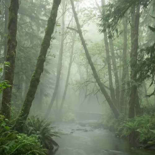 Morning Forest Mist Background