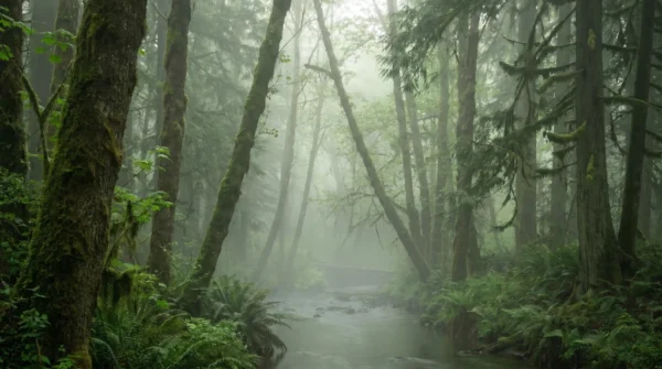 Morning Forest Mist Background