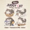 Judgy Cat Digital Stickers, 2D flat cat clipart, goodnotes stickers, cute png, cat digital journaling set, transparent