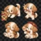 20 Autumn Puppy Clipart PNG, Cute Fall Dog Stickers, Cozy Puppy Digital Download, Kawaii Dog Illustrations