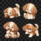 20 Autumn Puppy Clipart PNG, Cute Fall Dog Stickers, Cozy Puppy Digital Download, Kawaii Dog Illustrations