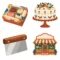 Bakery Packaging Retro Graphic Clipart, Digital Stickers, 12 Images, Transparent PNG for Baking Business Labels