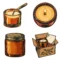 Candle Care Card Icons Clipart & Digital Stickers, Linocut Transparent PNG, 12 Images for Packaging Inserts