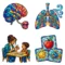 Speech Therapy SLP Resource Clipart & Digital Stickers, Stained Glass Transparent PNG, 12 Images for AAC Worksheets