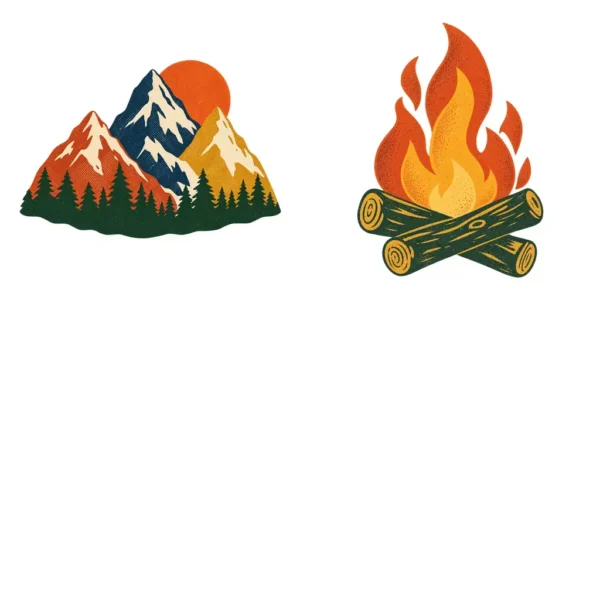 Autumn Camping Clipart Set | Tent, Compass, Binoculars, Lantern, Backpack, Campfire & Fall Nature Illustrations